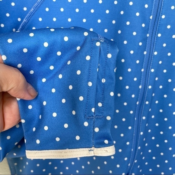 Nike Pro Dry Fit Blue/White Running Jacket 1/2 Zip Polka Dot Pullover Size M - Picture 8 of 15